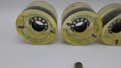 4x Vintage Urethane Hawgs 77mm 80A Longboard Skate Wheels L-Series with Fix Stix