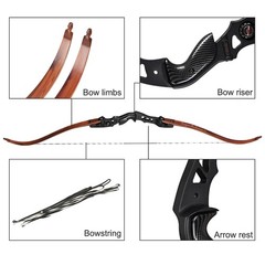 25-60lbs 62» Takedown ILF Recurve Bow Wooden Color Limbs Archery Competition US