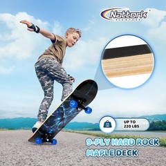 Nattork 31 Inch Complete Skateboard with PU 31 inches x 8″, Cosmic Butterfly