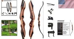 62″ Archery Recurve Bow Set – Right & Left-Handed, Durable Design
