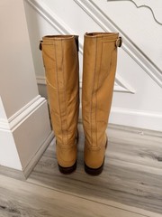 Frye Campus Low Heel Tall Riding Wide Calf Boots FR42112 Banana Women 9B