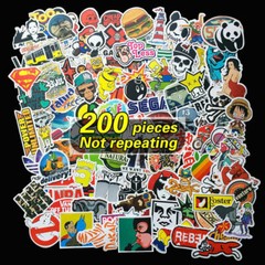 200 X Random Cool Vinyl Decal Graffiti Sticker Bomb Skate Laptop PVC Stickers US