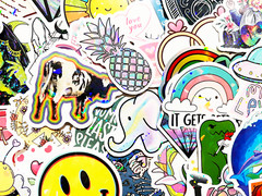 100 Random Holographic & Reflective Sticker Pack Decal Lot Bikes Hardhats Phones