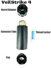 VeilStrike 4″ Matte Black 1/2″x28 Muzzle Brake Extension Tube for GBB