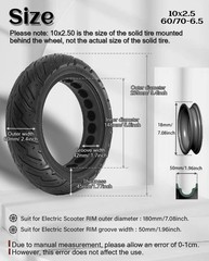 10 Inch Scooter Tire 60/70-6.5 10×2.5 Solid Tire Fit for Segway Ninebot Max G…