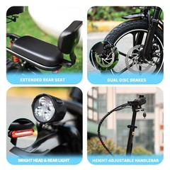 Windhorse C3 Max Dual Rider Electric Scooter 819W 40Mi 20MPH Seat Basket