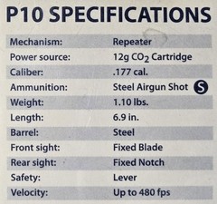 Crosman P10 Phantom .177 Semi-Auto CO2 Air Pistol NEW NIB