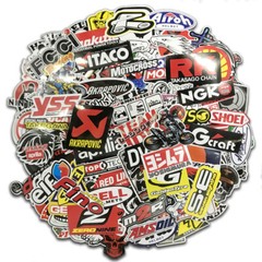 120Pcs JDM Brand Logo Themed Waterproof Stickers Pack Car Motorcycle Racing Moto