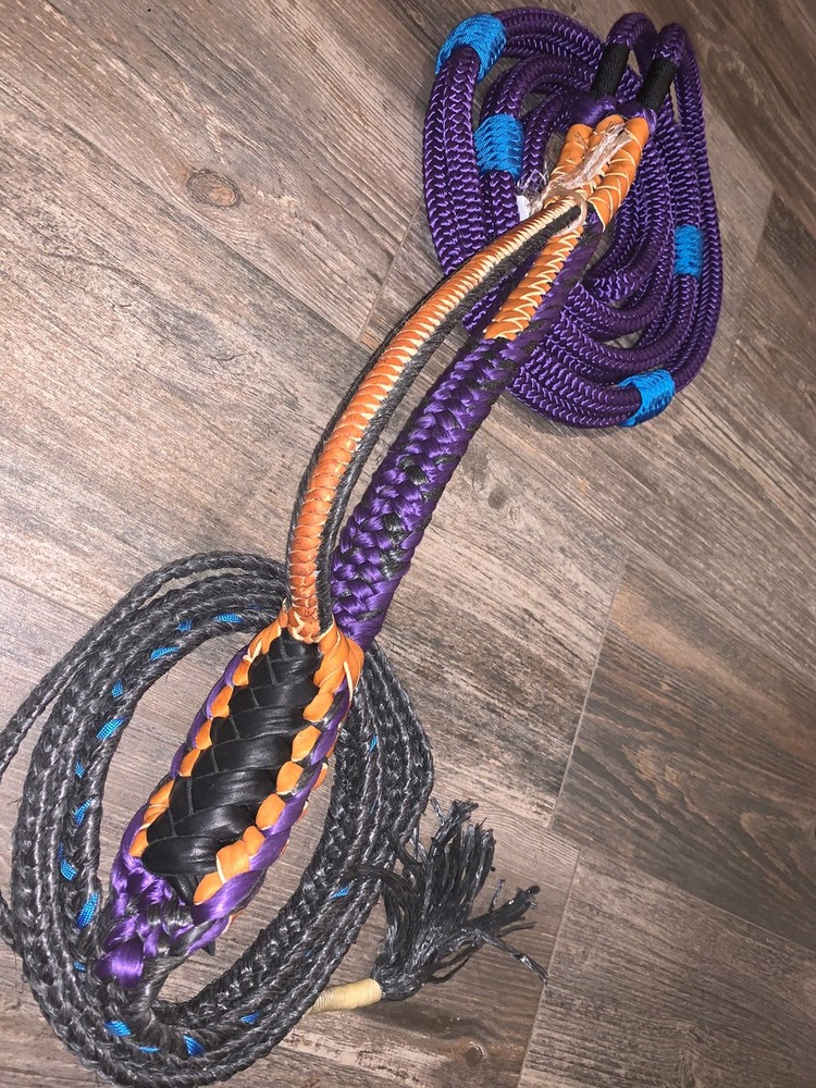 Purple on Black Brazilian Hybrid Pro 9/7 LH 13/16′ x 3/4’EPT Bull Rope Rodeo Rid