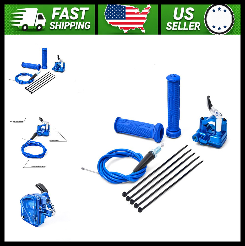 PUCKY 22mm Thumb Throttle Cable Handle Assembly for ATV Go Kart Pit Bike Blue