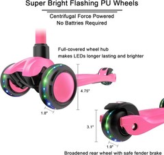 Kick Scooter B03, Lean ‘N Glide 3-Wheeled Push Scooter with Extra Wide PU Lig…