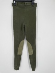 Devon Aire womens size 28 long Riding Breeches dark forest green pants cotton
