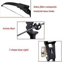 40lb Bowfishing Recurve Bow Set Arrow Reel Straight Bow Archery Hunting Fishing