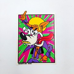 Frank Kozik PosterPop Sticker Wild Four-Eyed Disco Wolf 1998 VTG 90’s Decal NOS