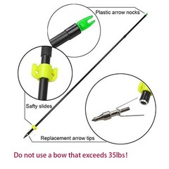 12X Archery Fishing Arrow Fiberglass Bowfishing Arrow Safety Slide Outdoor Hunt