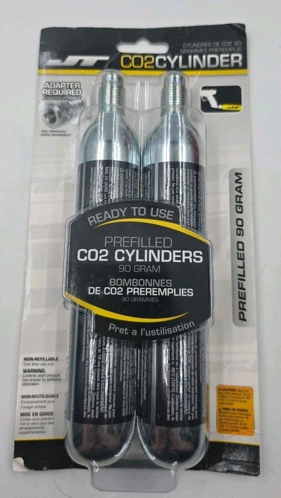 JT 90gram CO2 Tank – Prefilled – Pack of 2 Brand New Factory Sealed