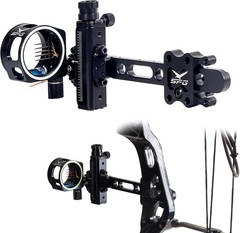 Archery Compound Bow Sights – 1 pin or 5 pins Bow Sight with 8X Scope Lens Right