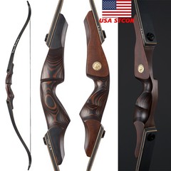 60″ Takedown Recurve Bow 30-55lb RH Wooden Riser Traditional Bow Archery Hunting