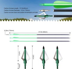 40lbs Bowfishing Bow Arrow Set Adults Beginner Combo Kit Reel Fish Recurve Bows