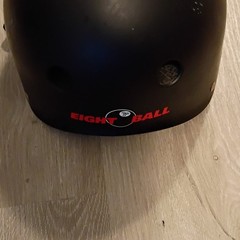 EIGHT BALL Black Skateboard Helmet w/ Chin Strap, ASTM CPS-1