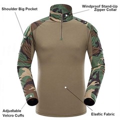 Tactical Suit,Military Pants and Shirt,Cap Gloves Balaclava Set,WL Woodland C…