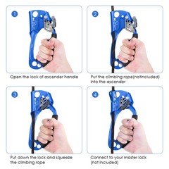 Multicolor Hand Ascender Lightweight 239g Climbing Protective Auxiliary Tool