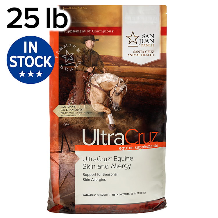 UltraCruz Equine Skin and Allergy Supplement for Horses, 25 lb Pellet (200 Days)