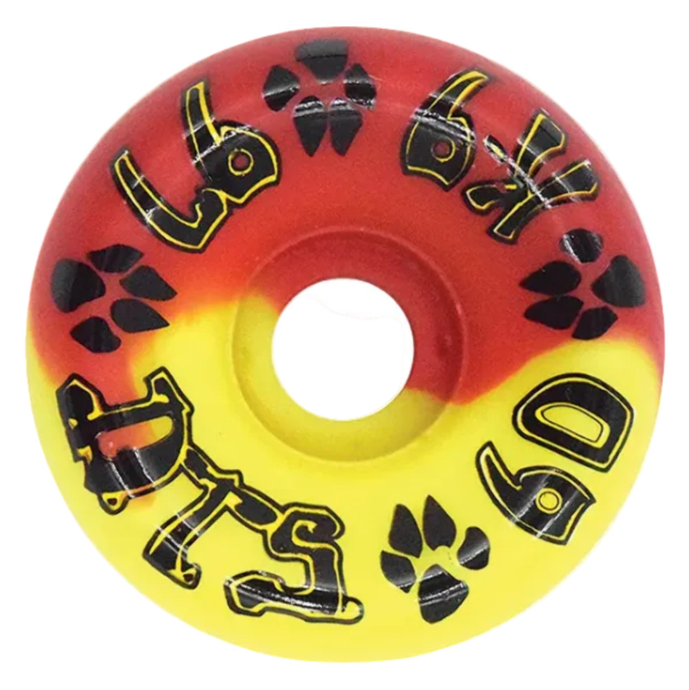 Dogtown Wheels K9 80s Red Yellow Swirl 60mm 97A Skateboard Set of 4
