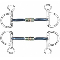 Blue Sweet Iron Copper Roller Baucher Bit Hanging Cheek Equestrian Horse Bit