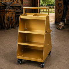 Heavy Duty Farrier Tool Cart with Wheels | Metal Hoof Care Organizer Storage