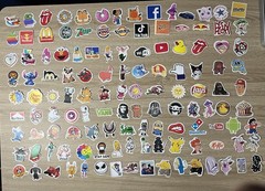 Lot of 200 + Random Pop-Culture Sticker Assortment Logos Cartoon Super Heroes