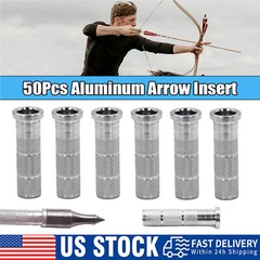 50PC 6.2/7.6mm Aluminium Arrow Inserts + Archery Arrow Shaft Cutter DIY Tool Set