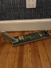 Tilt Scooter Deck Gray Black Gold Graphic Design for Kick Scooter Replacement