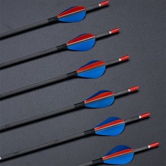 31″ Pure Carbon Arrows Real Feather Spine500-900 Archery Bow Hunting Shoot 12PCS