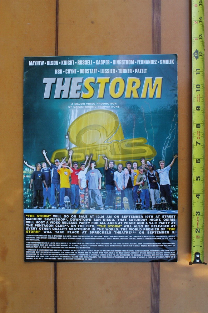 Osiris Shoes Footwear The Storm Movie Team OG XXL Vintage Skateboarding STICKER