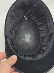 Vintage Equestrian Riding Helmet Hunt Cap Black Velvet English Horse Hat 70s 80s