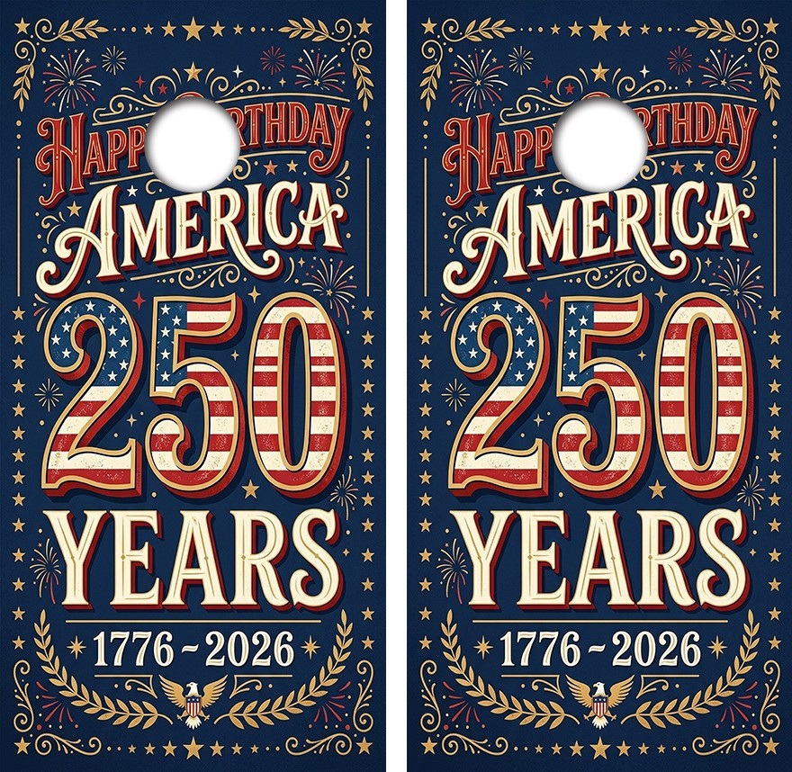 Americas 250 Anniversary Cornhole Board Wrap LAMINATED Decal Vinyl Sticker #5033