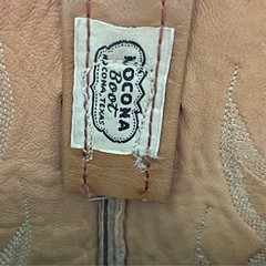 Nocona leather ostrich quill cowboy boots Embroidered with ornate toe Sz 8.5 D