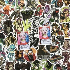 50Pc Scary Horror Mixed Skateboard Stickers Pack Skull Blood Gore Decal Bomb Lot