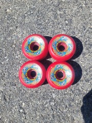 Vintage 80s NOS Powell Peralta Red Rat Bones Skateboard Wheels 60/93A