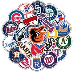 30pcs MLB Baseball Stickers – All 30 Teams Logo – Waterproof Vinyl Stickers