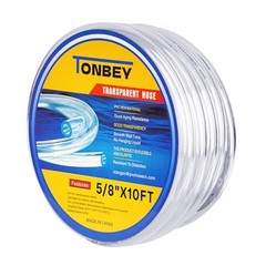 5/8″ I.D x 13/16″ O.D Clear Vinyl PVC & Silicone Hose for Home 10 Feet 5/8″I.D
