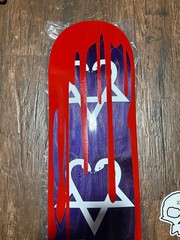 Bam Margera Heartagram Skateboard Deck Signed Autographed Purple New 8.25 Zero