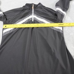 Kastel Denmark Sun Shirt Womens L Black Striped 1/4 Zip Long Sleeve Equestrian