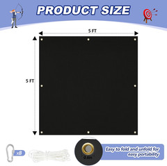 Heavy Duty Archery Backstop Netting with Rope & Hooks for Backyard Shooting