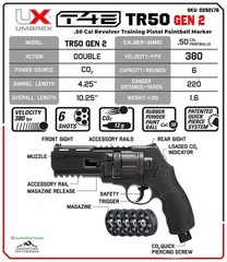Umarex T4E TR 50 Gen 2 CO2 Paintball Marker Revolver .50 Cal, 380 FP (FVS037287)