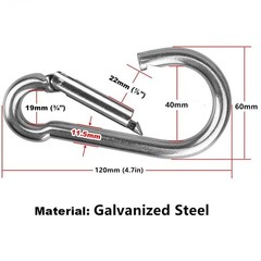 2/4/8/12 Pcs of 4 Inch Carabiner Clips Stainless Steel Spring Snap Hook 660 Lb