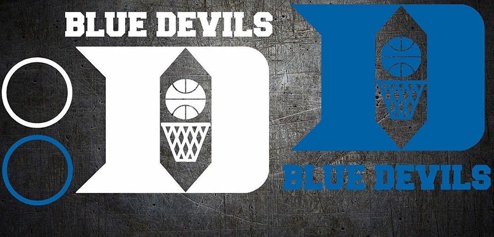DUKE Blue DEVILS Basketball Cornhole 8 pc Set of Vinyl Decals FREE SHIPPING