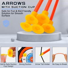 Bow and Arrow Set for Kids, 2-Pack LED Light up Archery Set with 20 Suction Cup