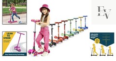 Durable Mini Kids Scooter with Multi-Color Lights & Easy Lean-To-Steer Design